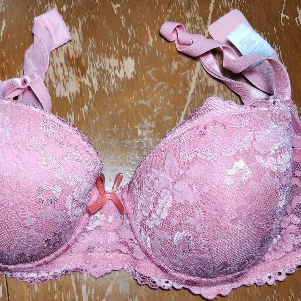 Jessica Simpson Underwire Push Up Lace Pink Bra Sz 36B NWOT RN 71222 - Picture 7 of 7